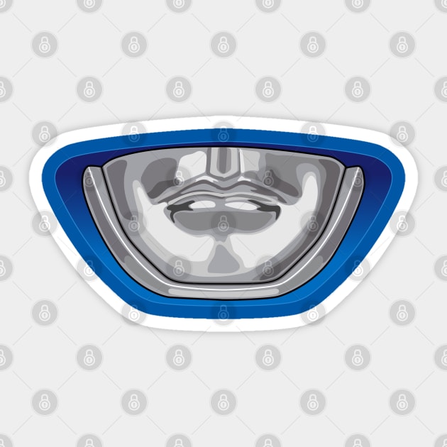 Blue Ranger Helmet Face Mask Sticker by vo_maria